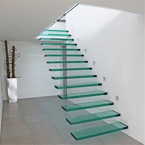 名步楼梯定制钢化玻璃扶手旋转阁楼复式室内家用带灯踏步网红