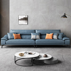 玛迪利 意式办公沙发牛皮简约现代商务接待会客老板办公室三人位