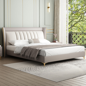 拉芙菲 北欧真皮床现代简约双人床软包床婚床1.8榻榻米主卧床d089