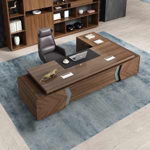 红泰老板办公桌简约现代办公室主管桌椅组合经理桌总裁桌大班台