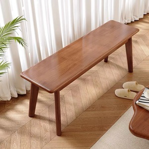 酷贝都北欧全实木长条凳客厅餐桌凳现代轻奢原木板凳长椅床尾换鞋