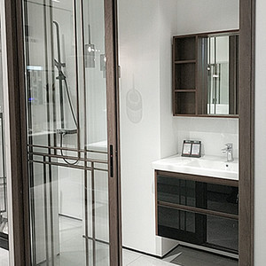 鼎豪玻璃移门定制家用厨房客厅阳台洗手间推拉门简约轻奢不锈钢