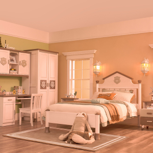 华日美式儿童床女孩 公主床儿童房单人床卧室女孩卡通床