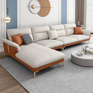 拉芙菲 科技布沙发轻奢现代简约北欧风转角贵妃布艺乳胶沙发s023