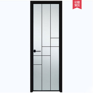 mexin美心钛镁合金平开门厨房卫生间门钢化玻璃门磨砂透明铝合金