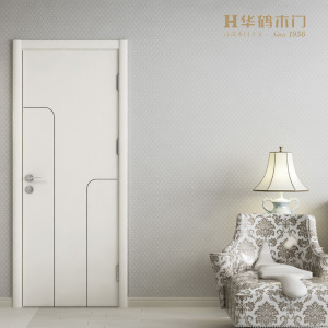 华鹤木门实木复合门全屋定制现代简约地暖专用卧室门静音门nm-d19
