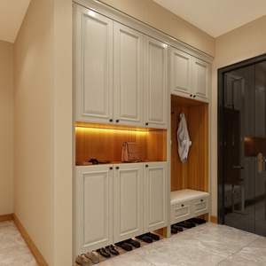 兔宝宝入户鞋柜定制整体鞋柜定制门厅玄关柜设计现代简约定制金