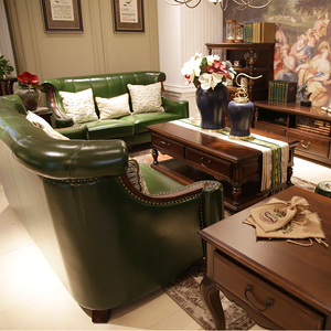 仁豪摩迪卡三人位沙发 简约美式 意大利进口头层小牛皮