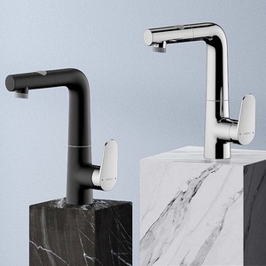 恒洁卫浴hmf119-115b抽拉式面盆多功能水龙头高级配色精致时尚