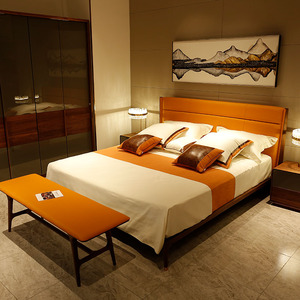 北欧e家双人床 1800*2000*1200mm 代德苏木现代简约北欧轻奢家具