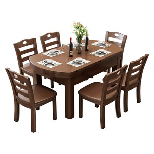 000人付款天猫东金橡胶木抽拉餐桌全实木功能抽拉高端一款多色可定制