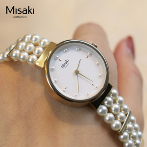 misaki手表 指针石英机芯满天星天猫国际欧美表 珍珠手表