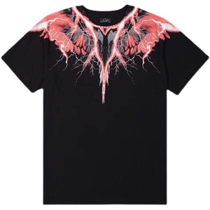 mb闪电翅膀短袖流行夏季印花宽松休闲时尚圆领欧美风男女同款潮流