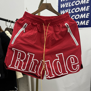 RHUDE万宝路短裤美潮FOG高街运动休闲宽松沙滩裤kanye五分裤子男