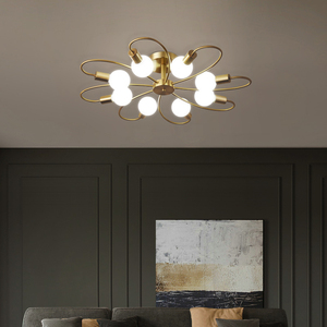 现代简约全铜灯led北欧轻奢风家用书房吸顶灯温馨浪漫室内卧室灯