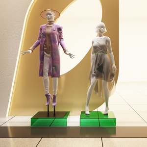 服装店亚克力透明模特地台底座创意垫台产品展示台底盘橱窗装饰品