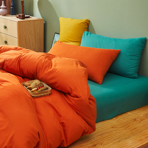 橘色床上三件套
