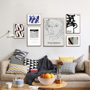 设计师马蒂斯客厅组合装饰画沙发背景墙小众画复古时尚画挂画画芯