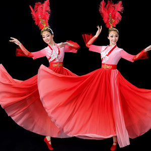 38语购旗舰店天猫古典舞蹈服女飘逸中国风套装红艳凝香服装大气开场