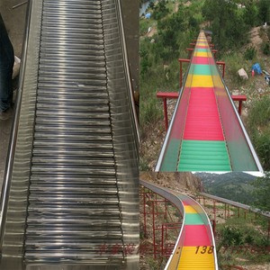 户外无动力不锈钢滚筒滑梯滚轴滑梯游乐场滚珠滑滑梯辊筒滚轮滑道