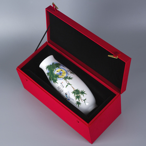 红色花瓶摆件收纳包装盒定做云锦礼品盒高档玉石佛像文玩空盒礼盒