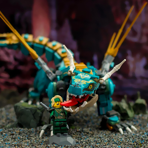 乐高moc幻影忍者第十四季劳埃德丛林飞龙绿龙积木71746玩具人仔14