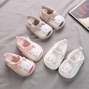 婴儿鞋夏季小宝宝软底凉鞋男女布鞋可爱防滑不掉鞋0-1岁6-12个月8