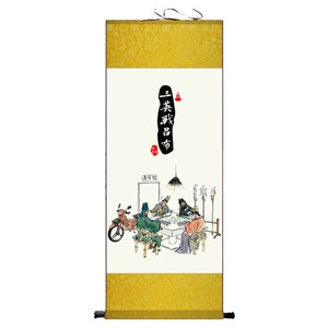 三英战吕布搞笑图关羽张飞吕布三国挂画装饰品国画卷轴画宣纸话f