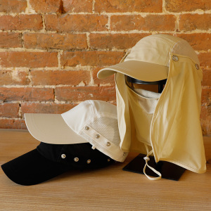 户外防晒帽速干钓鱼帽前后屁帘防护帽男渔夫帽透气遮阳可拆卸骑车