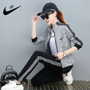 耐克名牌运动服套装女两件套春秋季2021年新款时尚休闲跑步卫衣