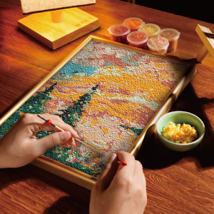 时匠b海景纸浆画diy材料包梵高名画星空静物装饰数字油画520礼物