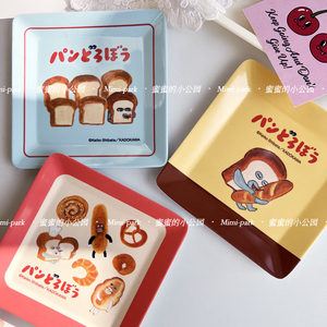 外贸出口日单日本卡通面包小偷密胺树脂可爱小盘子茶点甜点托盘
