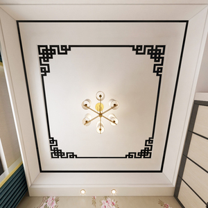 00蜗牛吹水淘宝自粘四对角花边亚克力镜面墙贴影视吊顶天花板边框