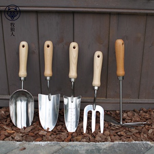 园艺工具三件套大号家用加厚不锈钢铲子耙子套装种花种菜专用工具