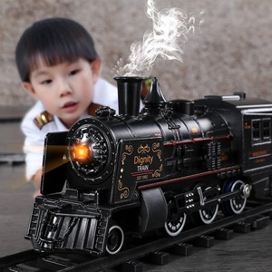 火车轨道玩具车模型儿童男孩电动小汽车套装蒸汽高铁动车生日礼物