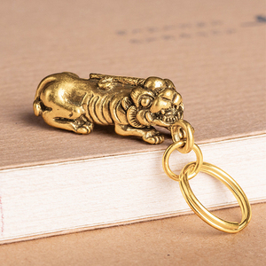 黄铜貔貅葫芦汽车钥匙扣挂件复古精致五帝钱包包挂绳饰品一叶生财