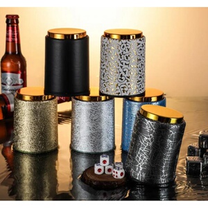 直筒骰盅摇色子摇撒子赛中骰子筛盅色钟潮ktv色盅甩钟配塞盅塞子