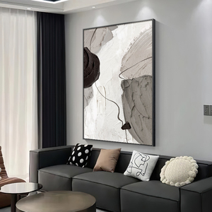 简约现代客厅装饰画黑白抽象走廊过道装饰画高级感沙发背景墙挂画