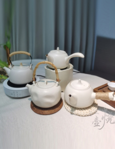 粗陶壶窑变围炉煮茶壶陶瓷家用烧水电陶壶泡茶器功夫茶具小白系列