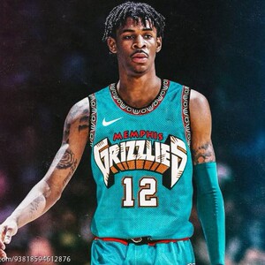 新款灰熊队12号 莫兰特球衣复古绿色新面料刺绣大码上衣 蓝球服男