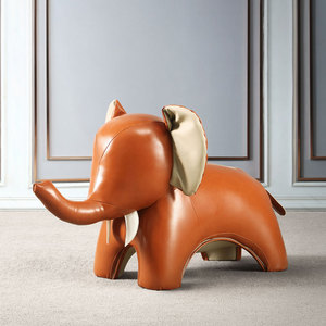 网红超大号皮质大象座椅家具设计师软装摆件动物造型坐凳乔迁礼物