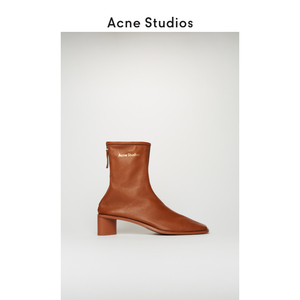 Acne Studio早秋新款羊皮袜靴气质粗跟皮靴女 AD0