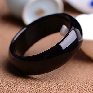 薄细窄版加宽5a级黑玛瑙手镯黑玉髓女款旺夫镯送礼款