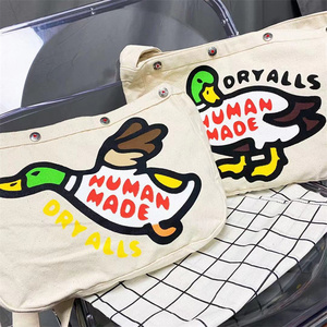 正确版本human made鸭子飞鸭帆布斜挎包单肩包日系潮牌情侣休闲