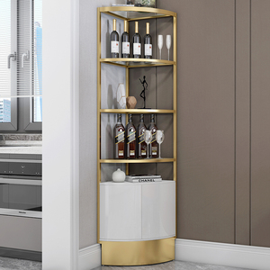 碧桂园轻奢酒柜简约现代家用客厅转角柜落地三角柜扇形墙角酒柜