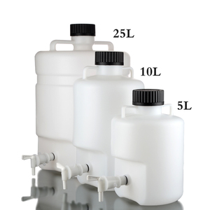 塑料放水桶实验室用下口水龙头桶瓶HDPE蒸馏耐酸碱广口用水桶HDPE塑料放水桶下口瓶放水瓶5L10L25L50L