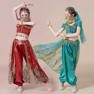 印度舞蹈表演服装少数民族童儿演出服饰新疆女异域风情茉莉公主裙