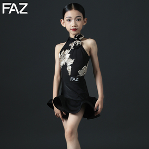 FAZ夏少儿网红舞蹈练习练功服装女童拉丁舞蹈儿童表演训练演出服