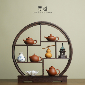 新中式摆件现代简约客厅玄关柜子办公室茶桌家居实木质禅意装饰品