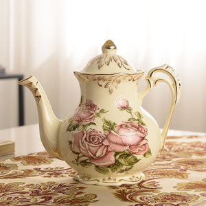 北欧式陶瓷杯碟罐茶壶糖壶奶壶托盘咖啡壶盖客厅摆设描金高档礼品